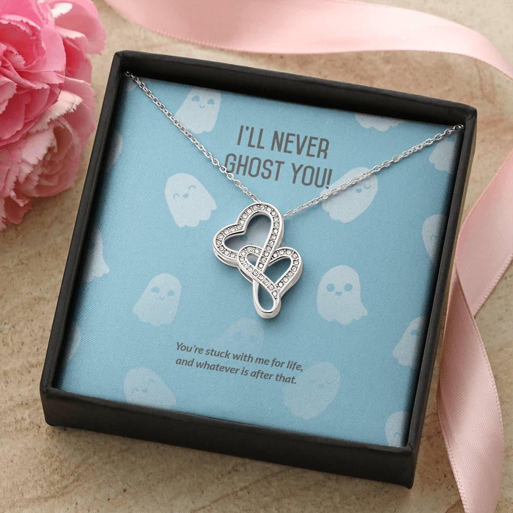 Ill Never Ghost You - Double Hearts Necklace