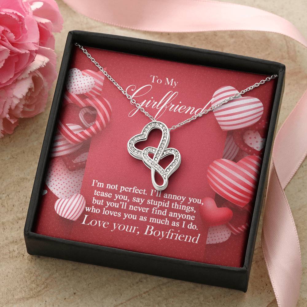 To My Girlfriend - 1 Double Hearts Necklace