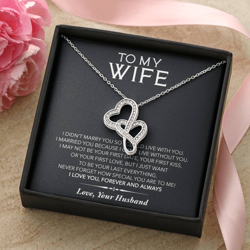 To My Daughter I Love You Now And Forever Necklace Double Hearts Necklace