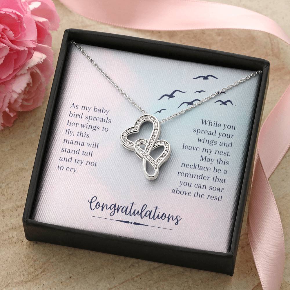 This Mama Will Stand Tall And Try Mot To Cry - Double Hearts Necklace