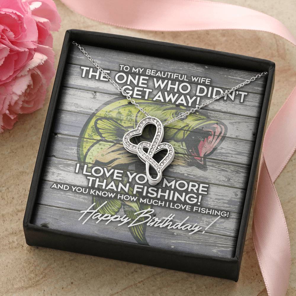 To My Beautiful Wife Necklace Anniversary Gift For Wife Birthday Gift For Wife Gift For Wife - The One Who Didn't Get Double Hearts Necklace