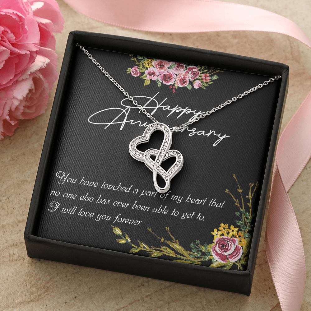 Silver Wedding Anniversary Gifts For Her Wedding Anniversary Gifts For Wife. Anniversary Pendant Gifts Double Hearts Necklace