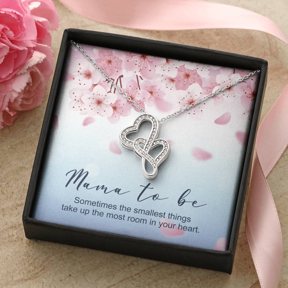 Mama To Be Gorgeous Double Hearts Necklace