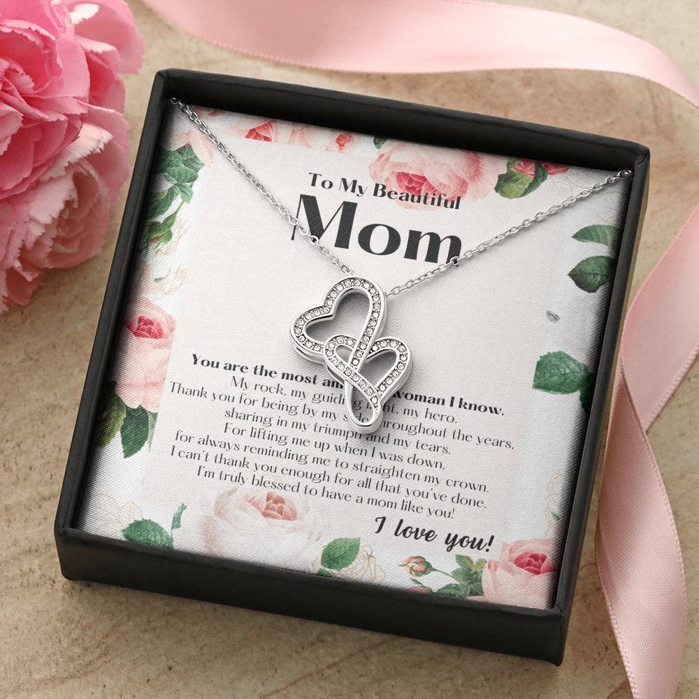 To My Beautiful Mom Necklace To My Badass Mom Necklace Badass Mom Gift Mother’S Day Gift Birthday Gift Gift From Double Hearts Necklace