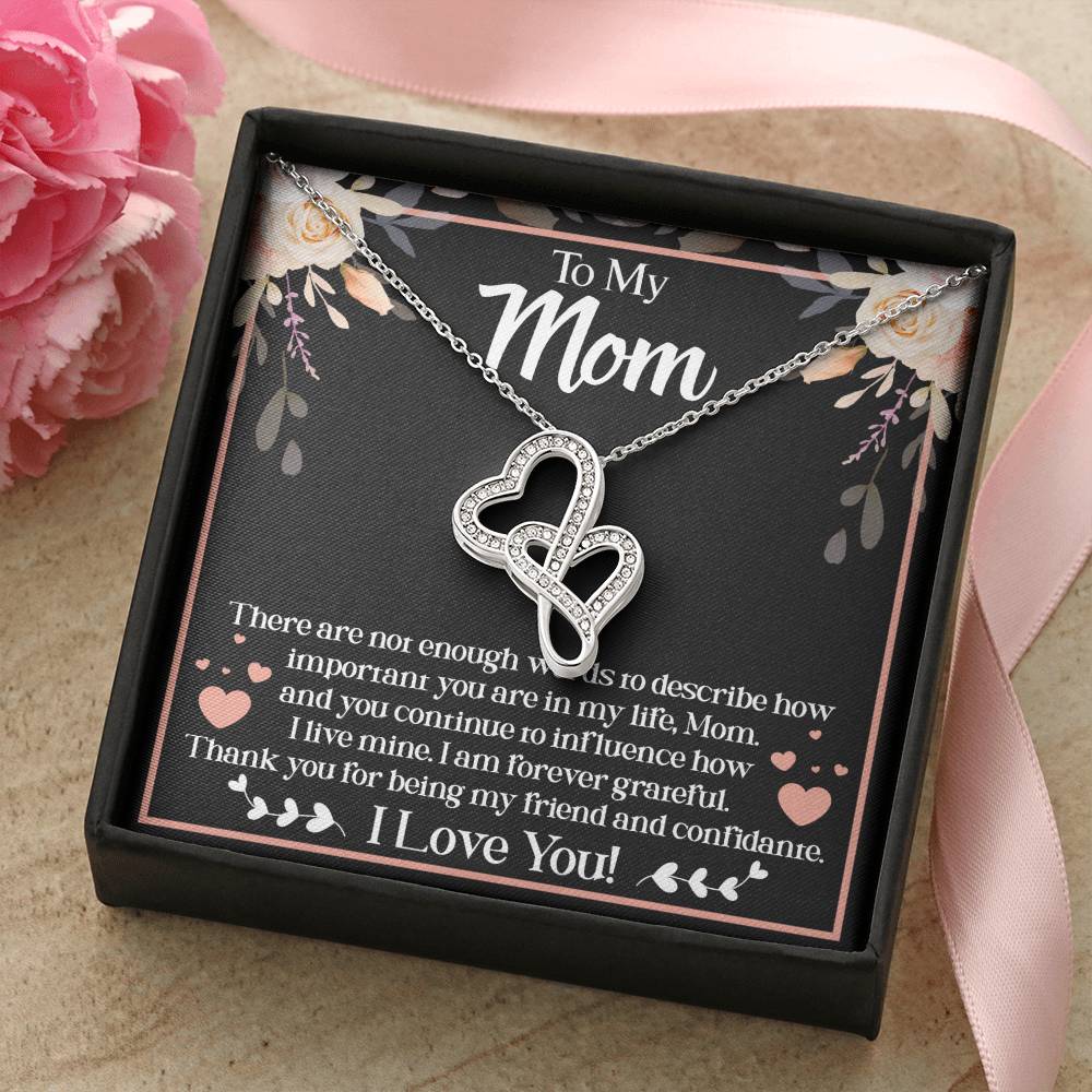 To Mom Double Hearts Necklace