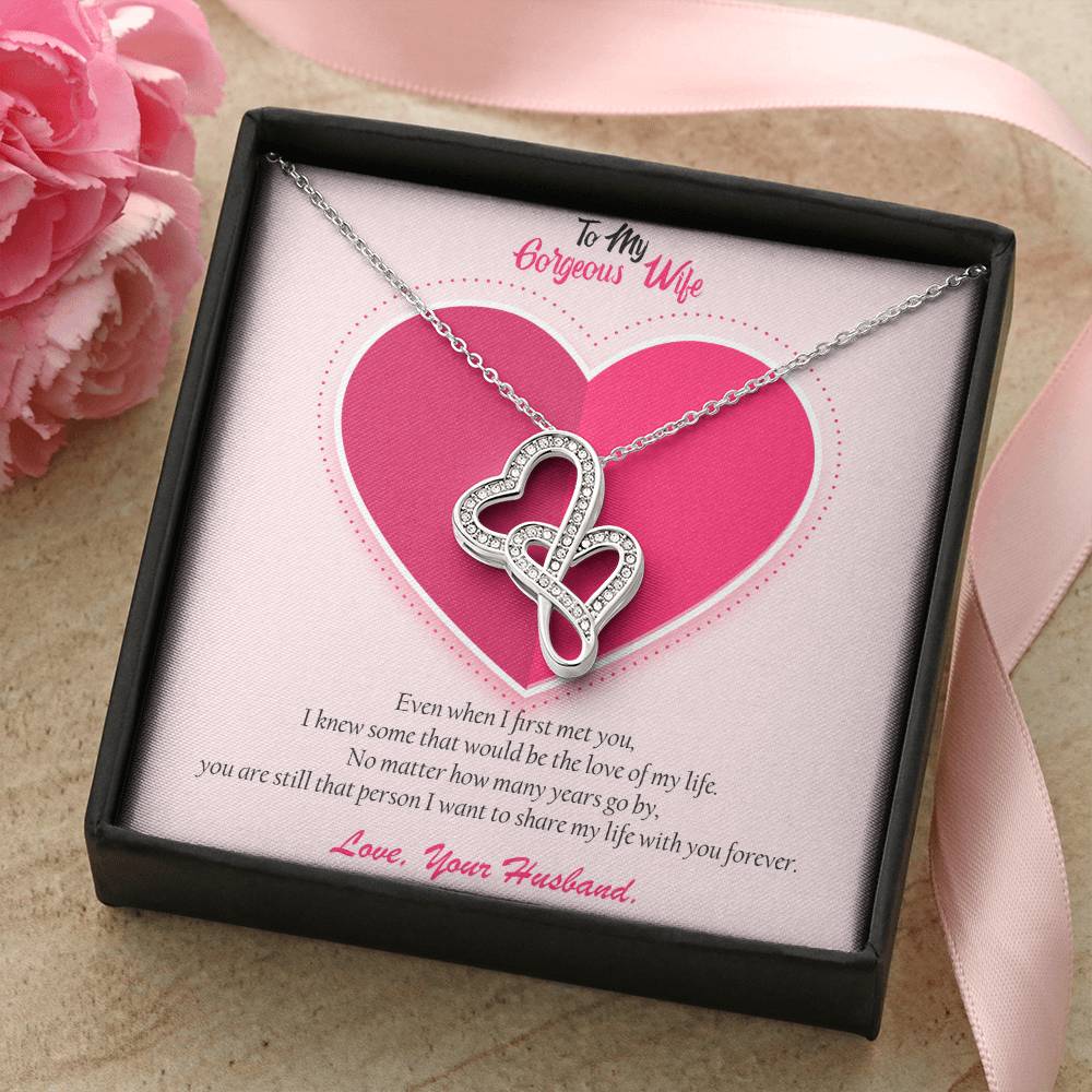 To My Gorgeous Wife - This Lovable gift for you! š Double Hearts Necklace