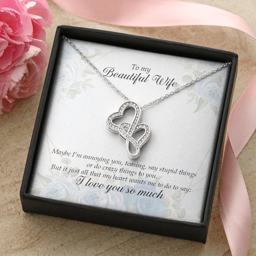 My Beautiful Wife Double Hearts Necklace