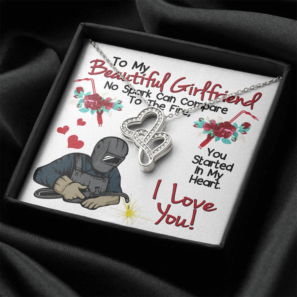 Welder's Girlfriend - Double Hearts Necklace