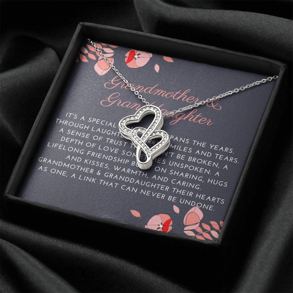 Grandmother & Granddaughter Necklace Granddaughter Gift From Grandmother Jewelry For Grandmother And Granddaughter Double Hearts Necklace