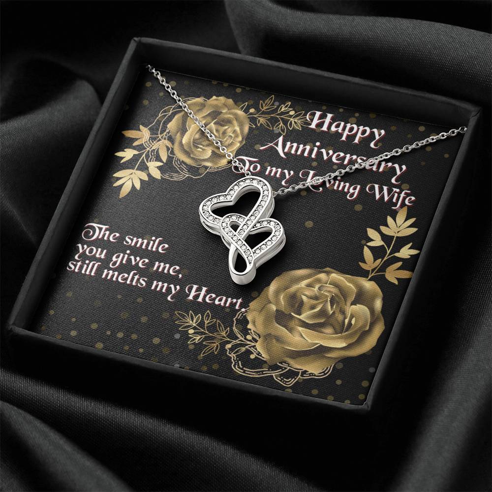 Anniversary Gift To Wife. Silver Anniversary. Gold Anniversary. Diamond Anniversary. Emerald Anniversary. Silver Anniv Double Hearts Necklace