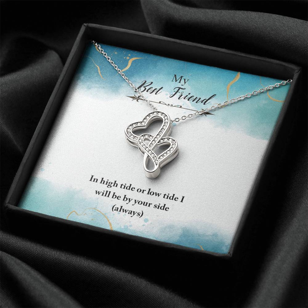To My Bestie Necklace - Gift For Best Friend - Best Friend Necklace - Bestie Necklace - Bestie Gift - Gift For Friend Double Hearts Necklace