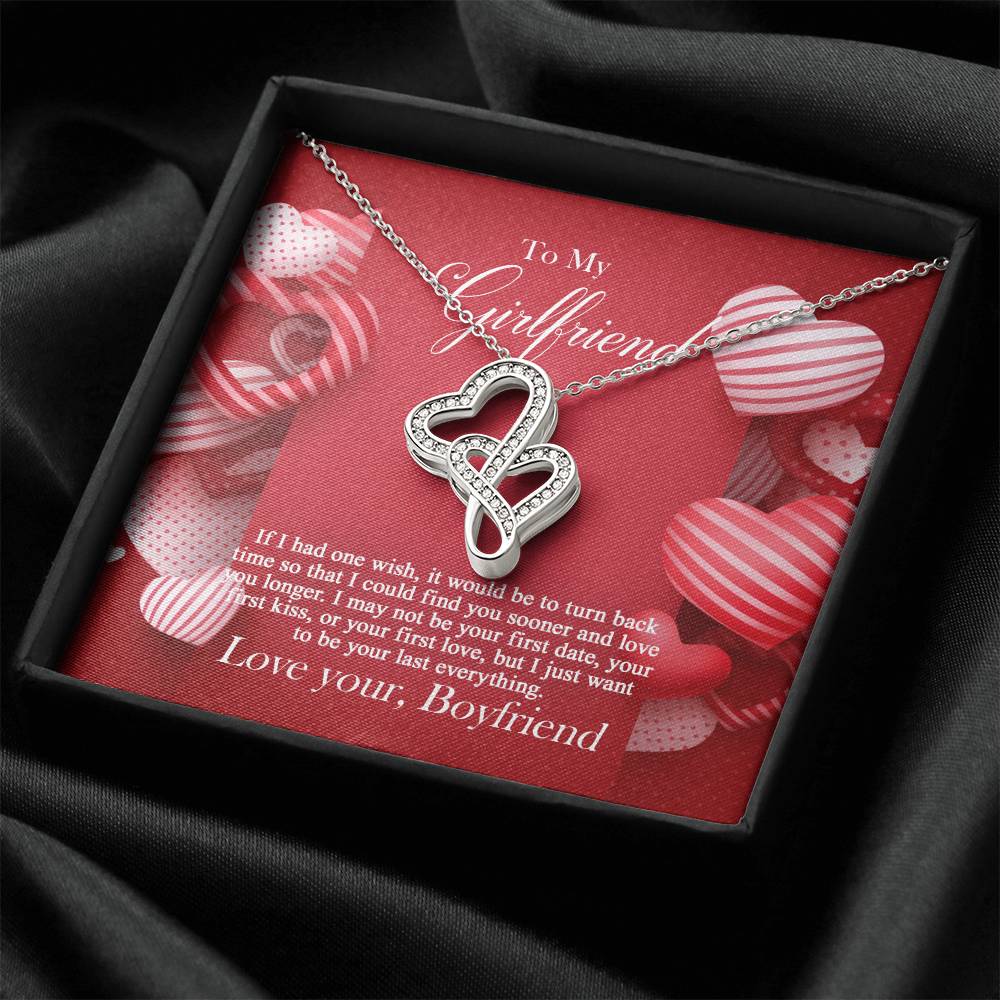 To My Girlfriend - Double Hearts Necklace