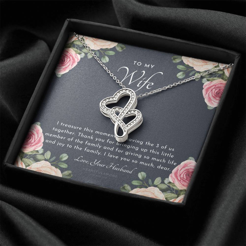 Postpartum Gift For Wife Gift For Wife Post Pregnancy Becoming A Mother Gift Gift For Wife Birth Wife After Pregnancy 4 Double Hearts Necklace