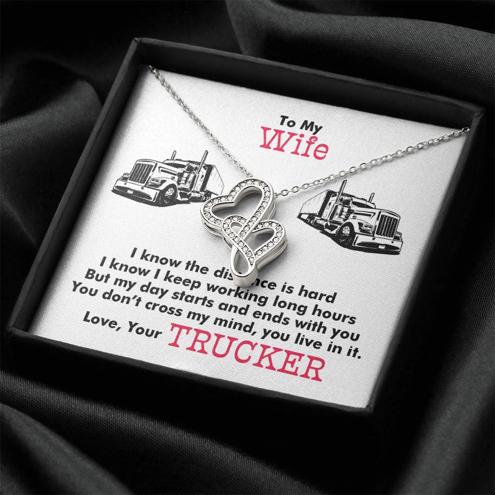 Trucker's Wife - Double Hearts Necklace