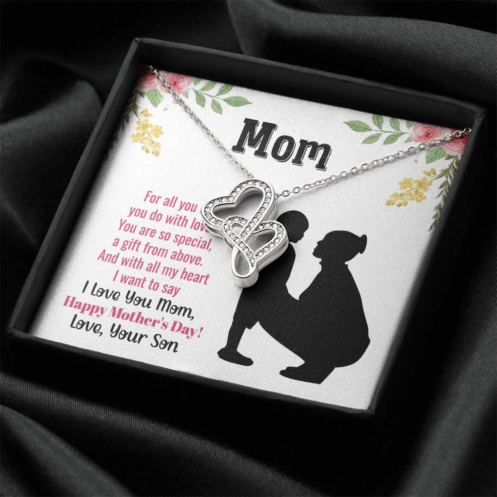 Mom You Are So Special - 1 Double Hearts Necklace
