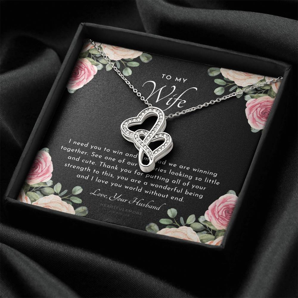Postpartum Gift For Wife Gift For Wife Post Pregnancy Becoming A Mother Gift Gift For Wife Birth Wife After Pregnancy 3 Double Hearts Necklace