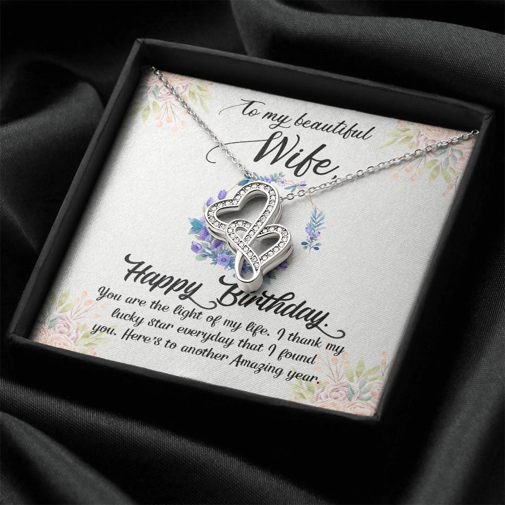 To Wife ; Gorgeous Double Hearts Necklace