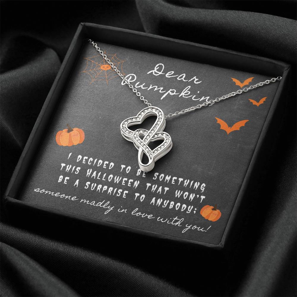 To My Love - Double Heart Necklace For Her Halloween Gift For Wife Girlfriend Soulmate Future Wife Double Hearts Necklace