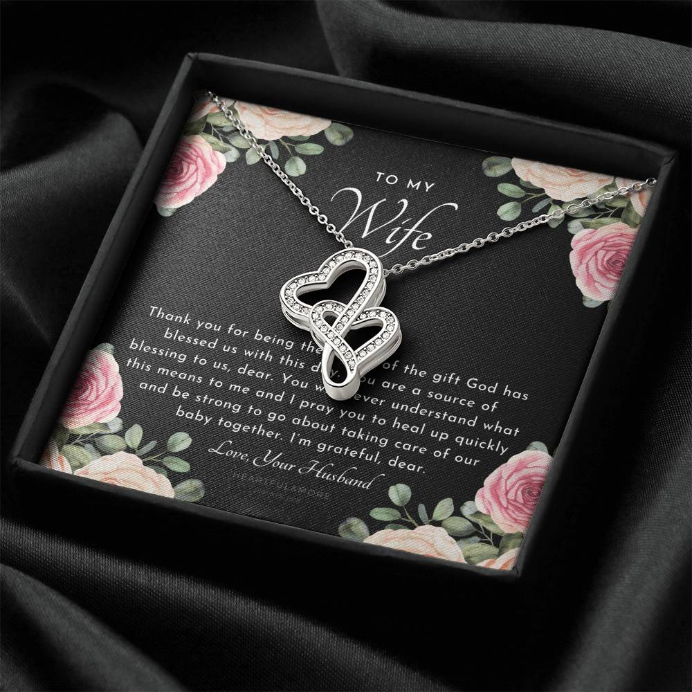 Postpartum Gift For Wife Gift For Wife Post Pregnancy Becoming A Mother Gift Gift For Wife Birth Wife After Pregnancy 1 Double Hearts Necklace