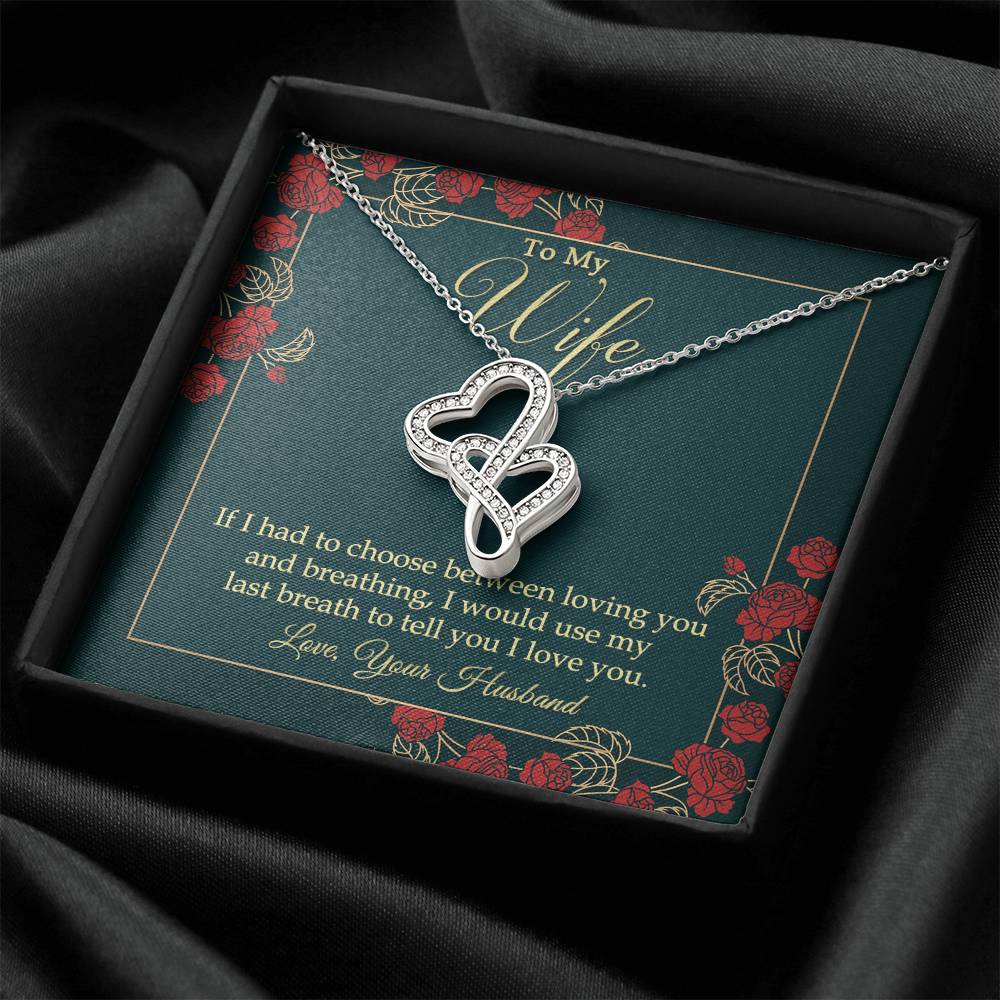Husband To Wife - For Gift 1 Double Hearts Necklace