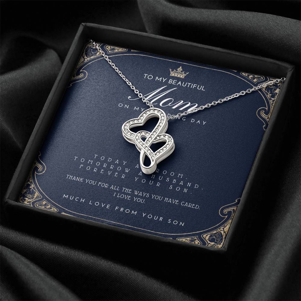 Mother Of The Groom Gift From Son Mom Wedding Gift From Son Wedding Gift From Groom To Mom Necklace Gift For Mom We Double Hearts Necklace