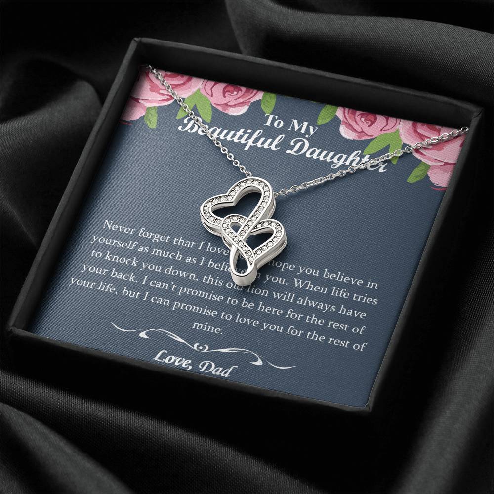 The Best Gift For Your Daughter - Double Heart Daughter Necklace - To My Daughter Gift From Dad - Father Daughter Nec Double Hearts Necklace