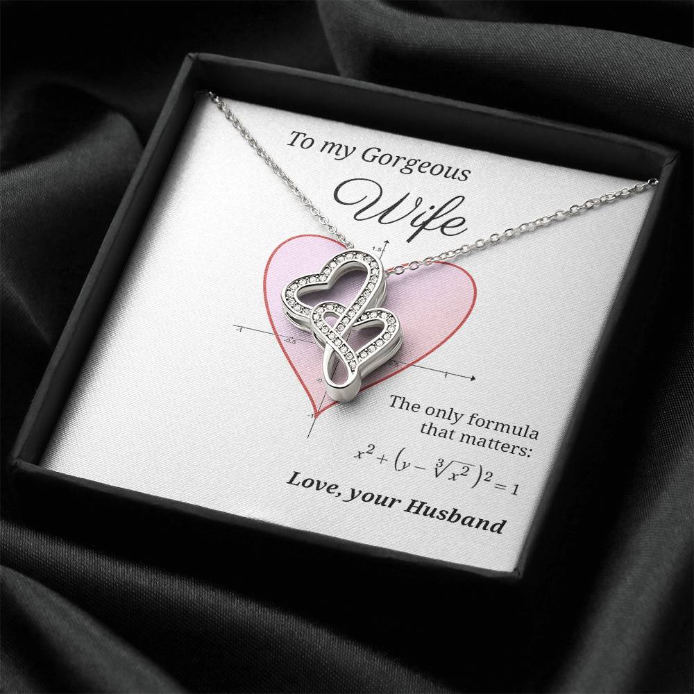 To Wife Mathematical Love Formula Double Hearts Necklace