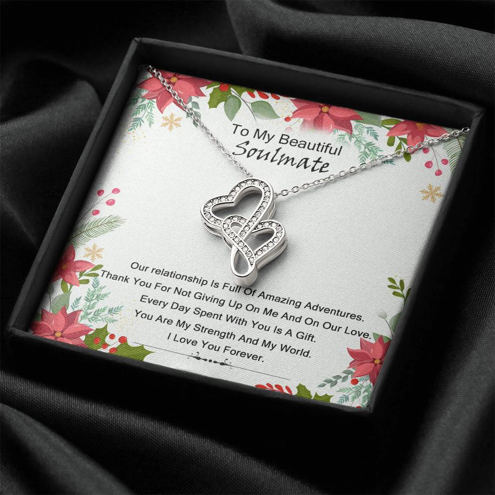 To My Soulmate - Double Hearts Necklace