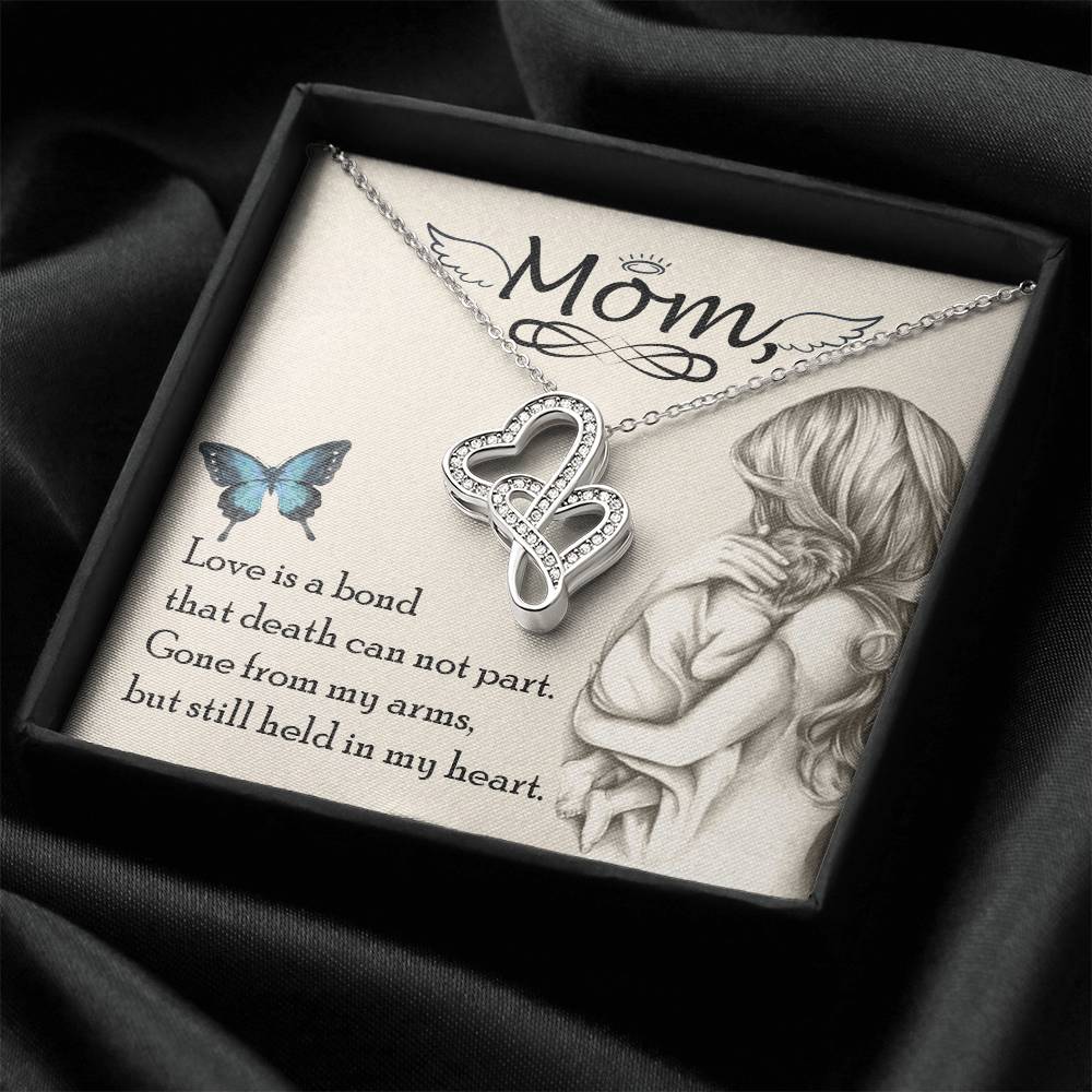 Mom Gone From My Arms - Double Hearts Necklace