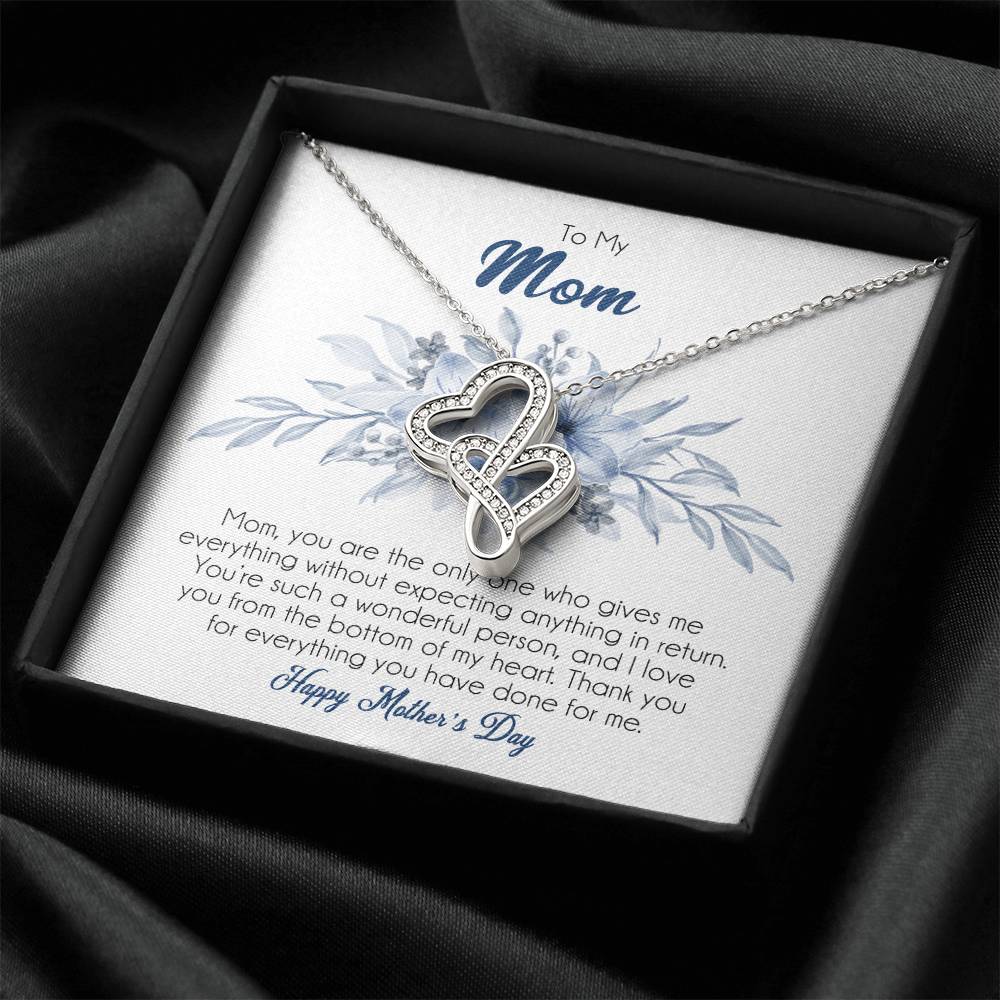 Mother Necklace Personalized Gift💓 Mother's Day Gift Alluring Necklace Double Hearts Necklace