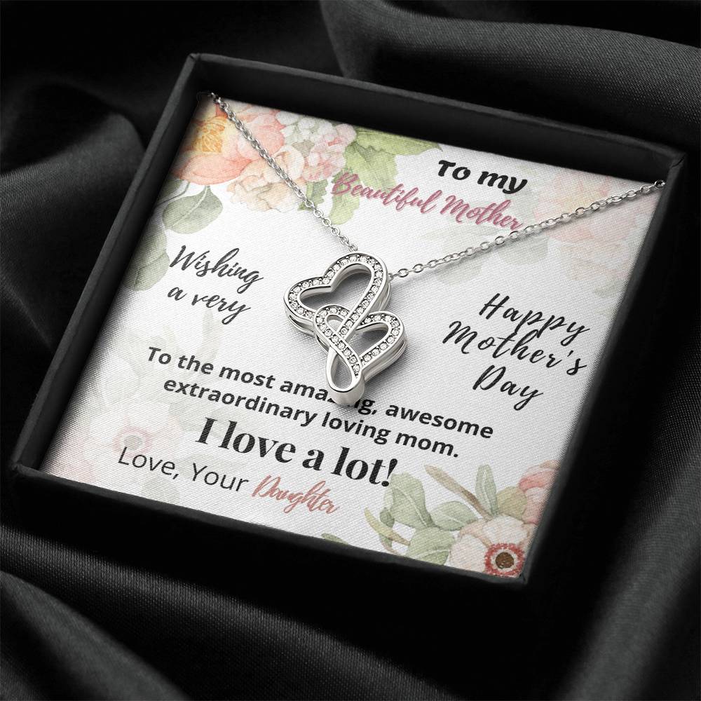 Beautiful Mother-Happy Mother Day Double Hearts Necklace