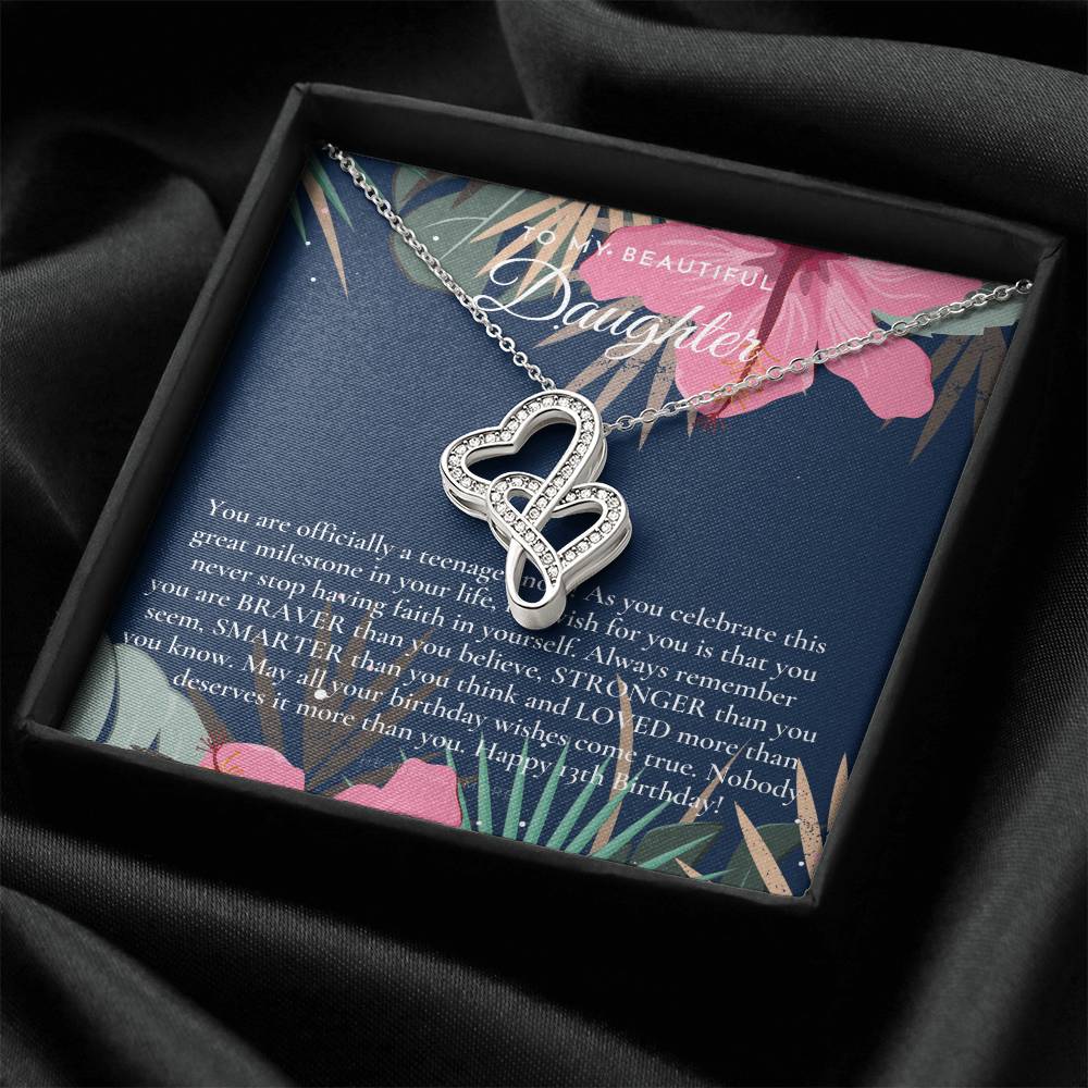 Gift For 13 Year Old Girl Gifts 13Th Birthday Girl 13Th Birthday Gift Thirteenth Birthday Necklace Teen Birthday Gift 1 Double Hearts Necklace