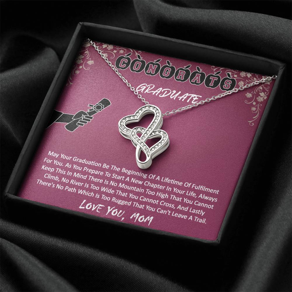 Graduation Gift For Daughter - Double Hearts Necklace