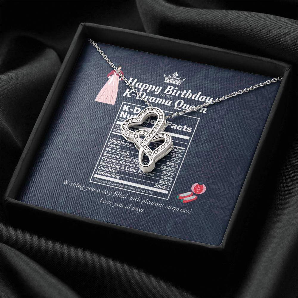 Gift For Korean Drama Fan Gift For Best Friend Who Loves Korean Drama Gift For K Drama Fan Korean Drama Necklace B Double Hearts Necklace