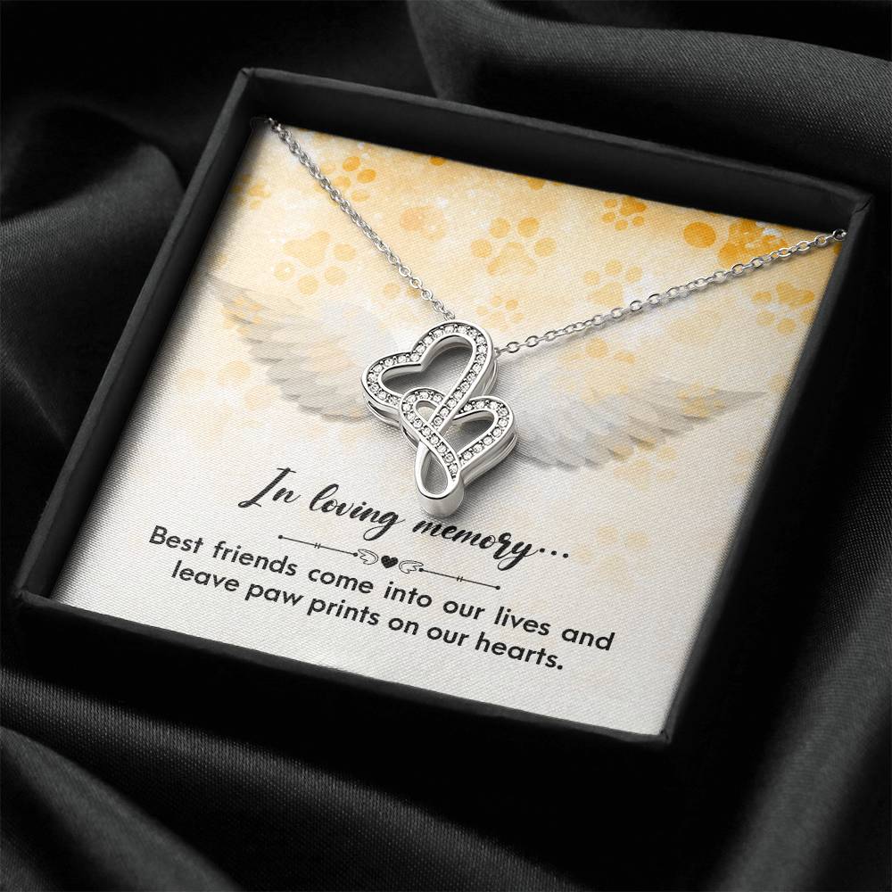 In Loving Memory - Best Friends Come Into - Double Hearts Necklace