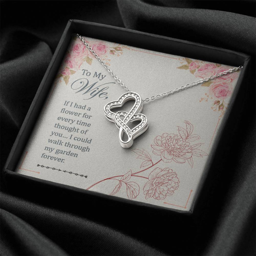 Sweetest Hearts - To My Wife Necklace Love Your Husband - To My Wife Necklace Anniversary Gift For Wife Gift For Wife Double Hearts Necklace