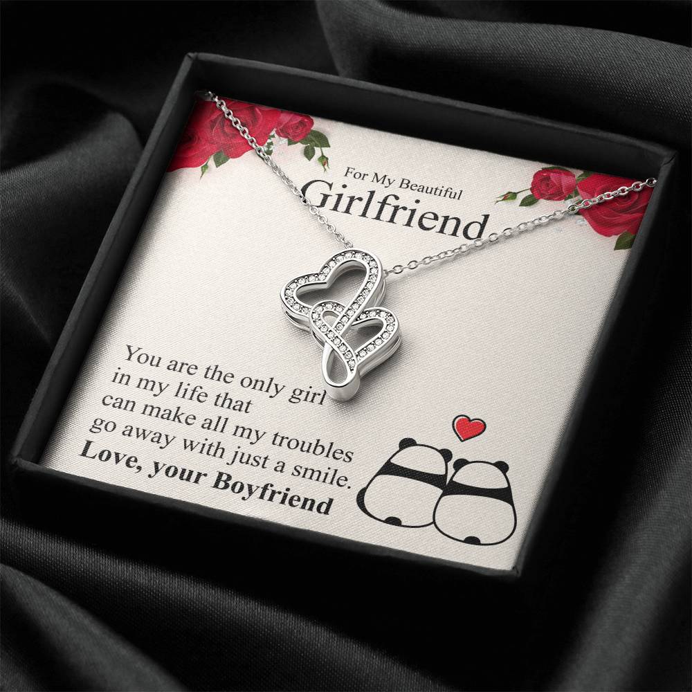 Valentines Gifts For Girlfriend Necklace Valentine's Day Gift For Her💖 Double Hearts Necklace