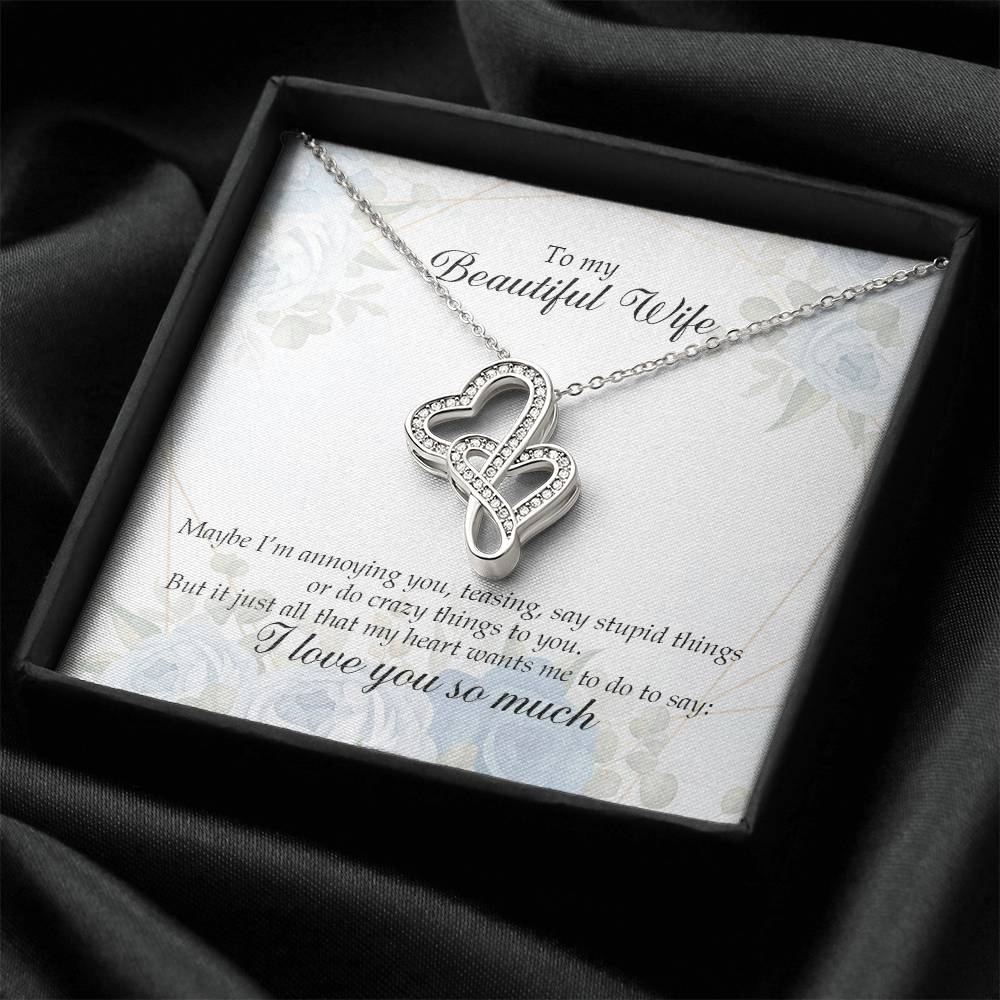 My Beautiful Wife Double Hearts Necklace