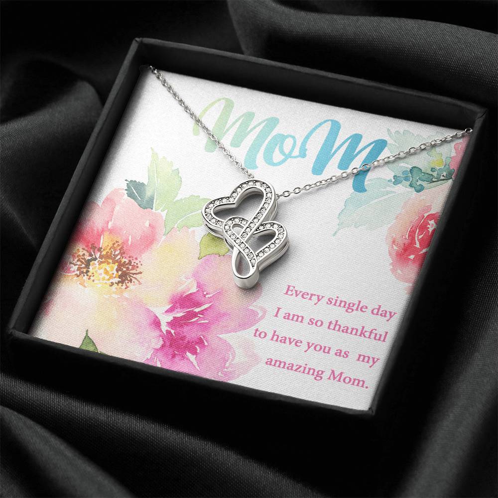 Amazing Mom Gift Double Hearts Necklace