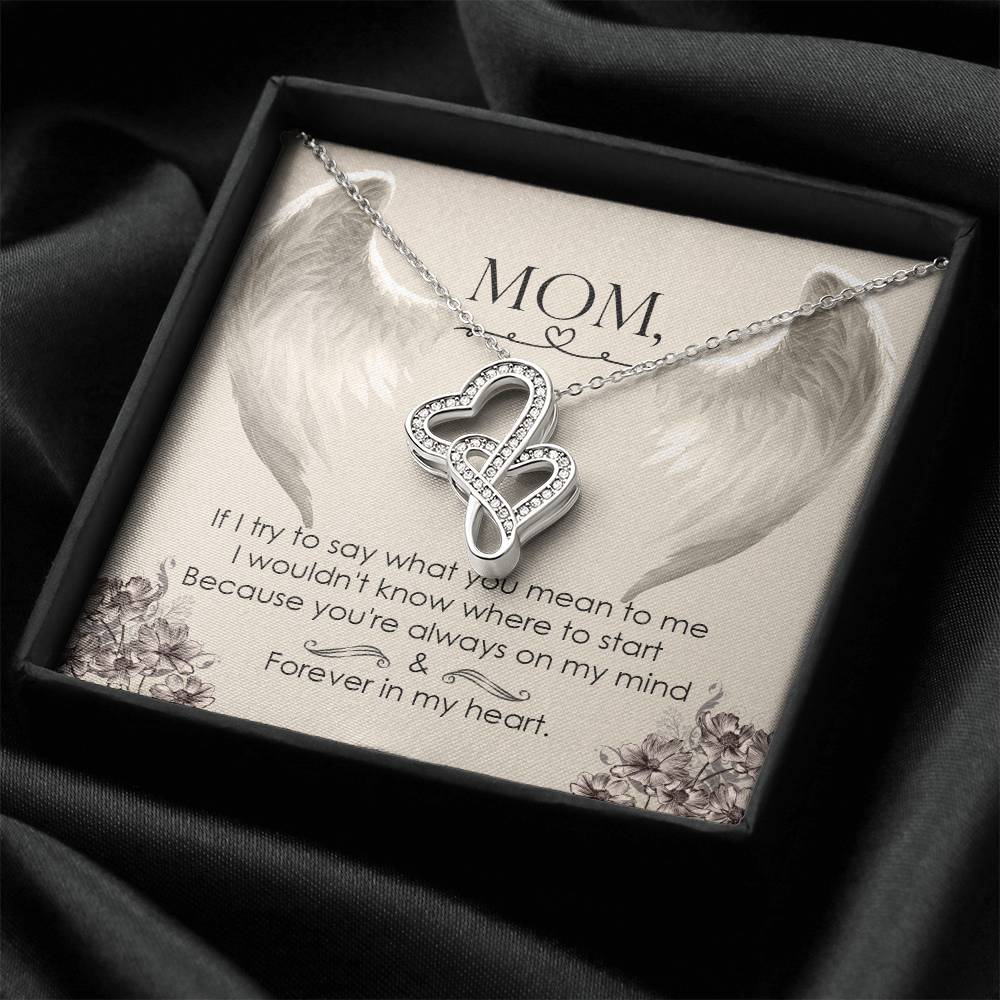 Mom Forever In My Heart - Double Hearts Necklace