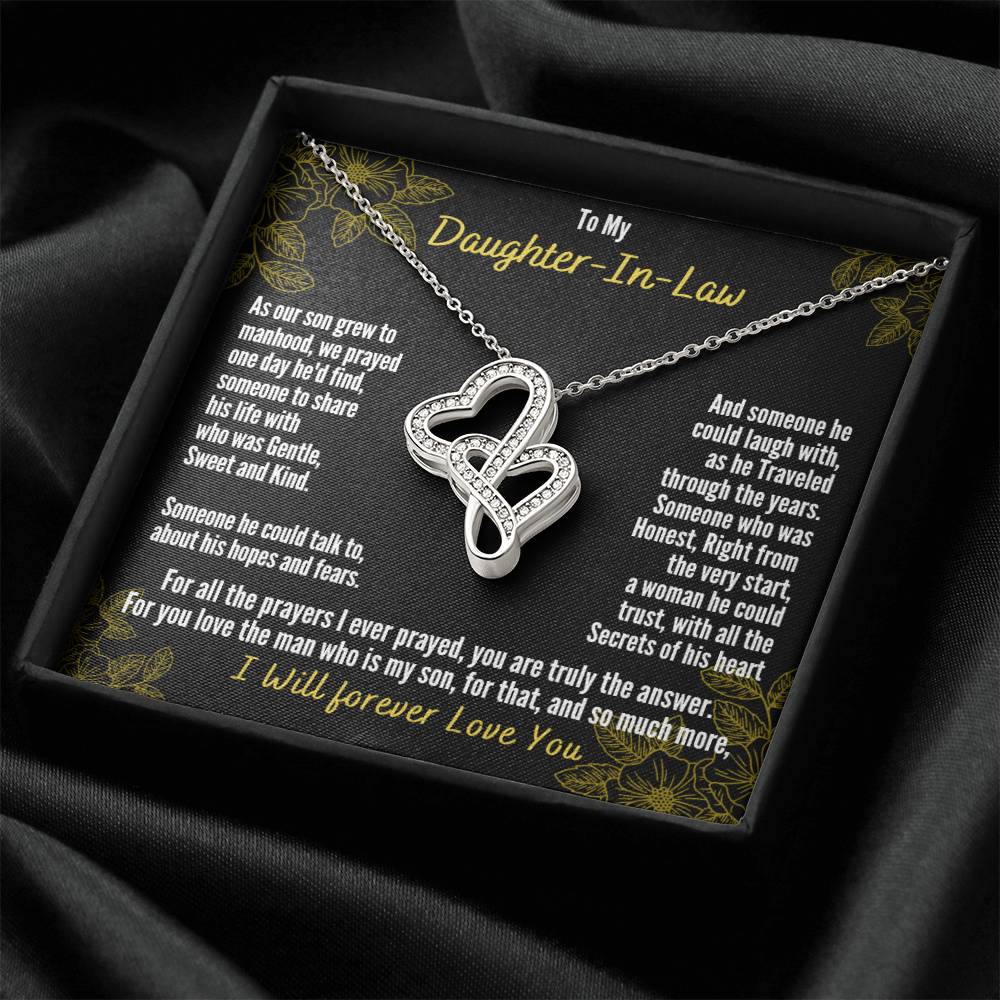 A Gift For Daughter In Law - You Are Truly The Answer 2 Double Hearts Necklace