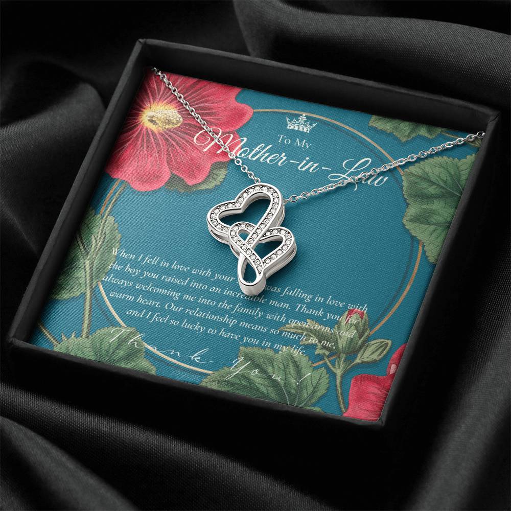 Mother In Law Gift Mom In Law Jewelry Mother's Day Gift For Mother-In-Law Gift For Mother In Law Mother-In-Law Nec 4 Double Hearts Necklace