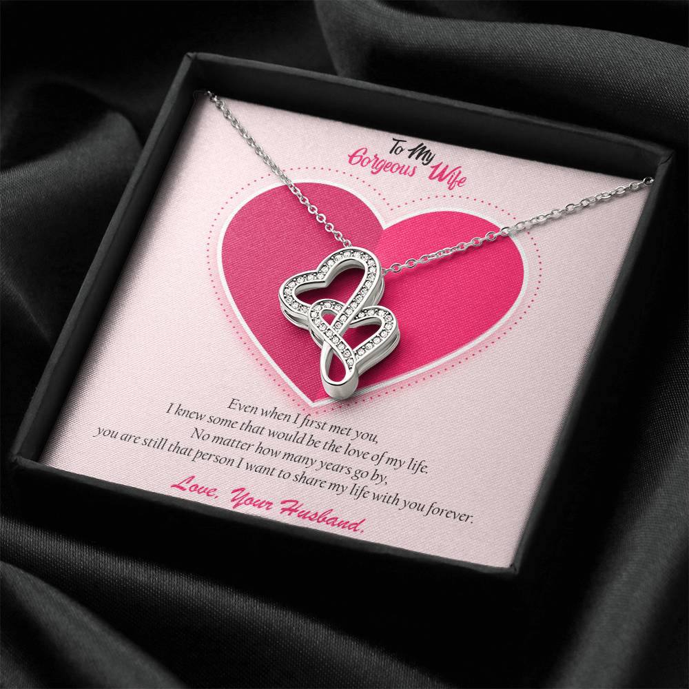 To My Gorgeous Wife - This Lovable gift for you! š Double Hearts Necklace
