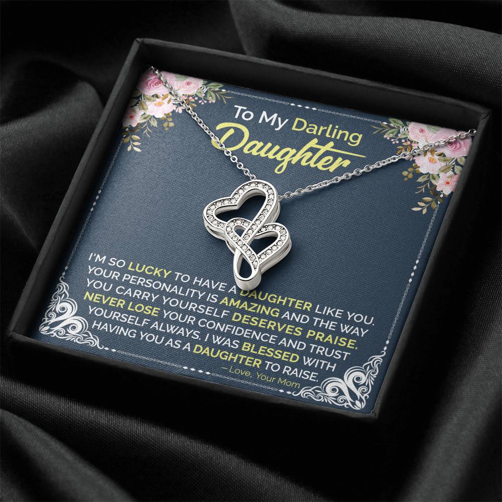 Mom To Daughter - Double Hearts Necklace