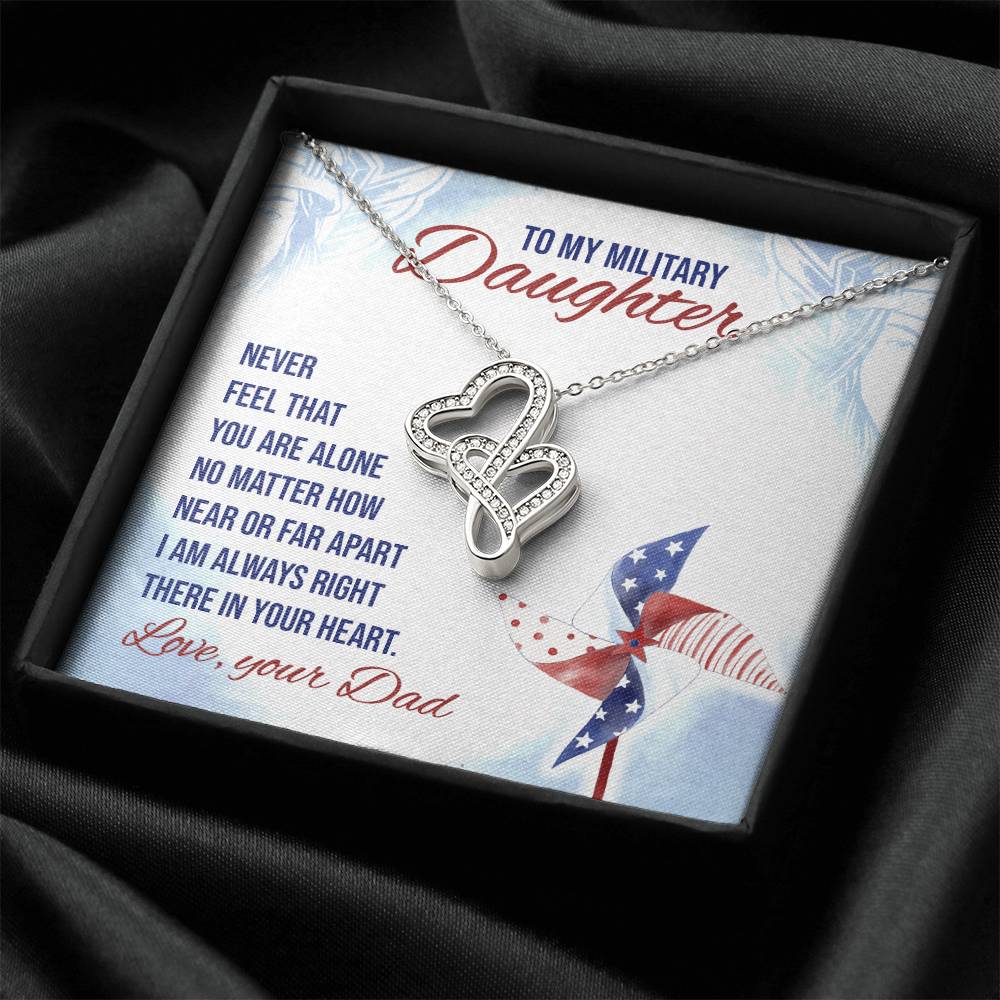 Gift For You My Daughter. Double Hearts Necklace