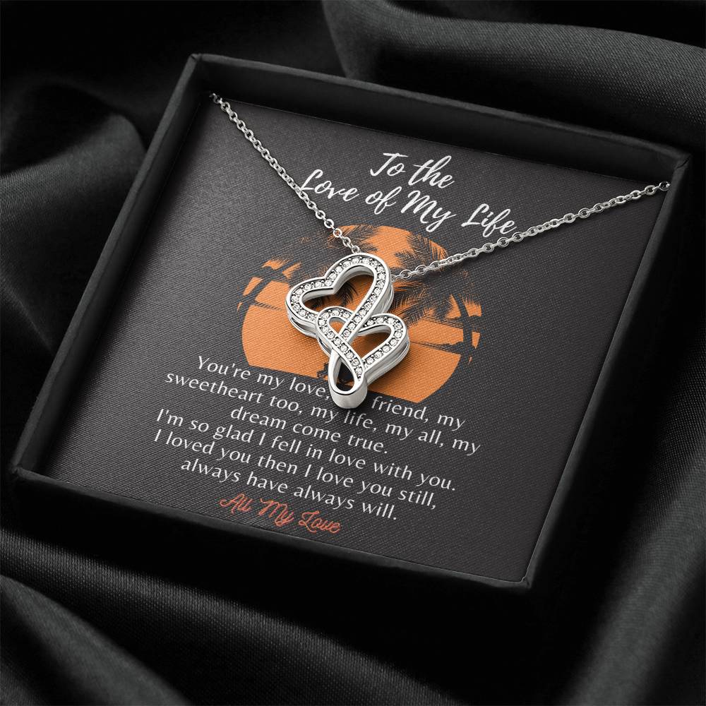 To The Love Of My Life Love Knot Necklace Gift For Her Gift For Wife Girlfriend Romantic Jewelry Gift For Her Valentin Double Hearts Necklace