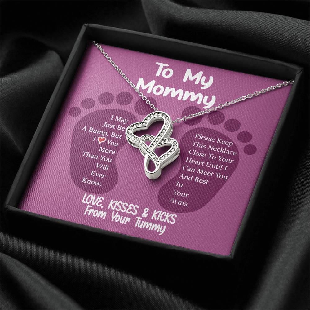 To My Mommy - Double Hearts Necklace