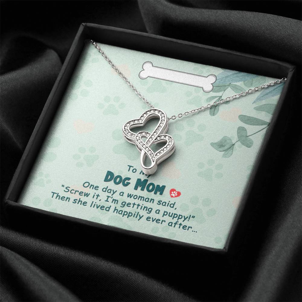 To My Dog Mom - Double Hearts Necklace