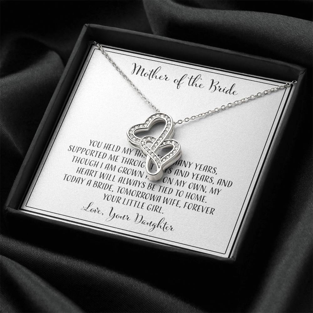 Mother Of The Bride Double Hearts Necklace