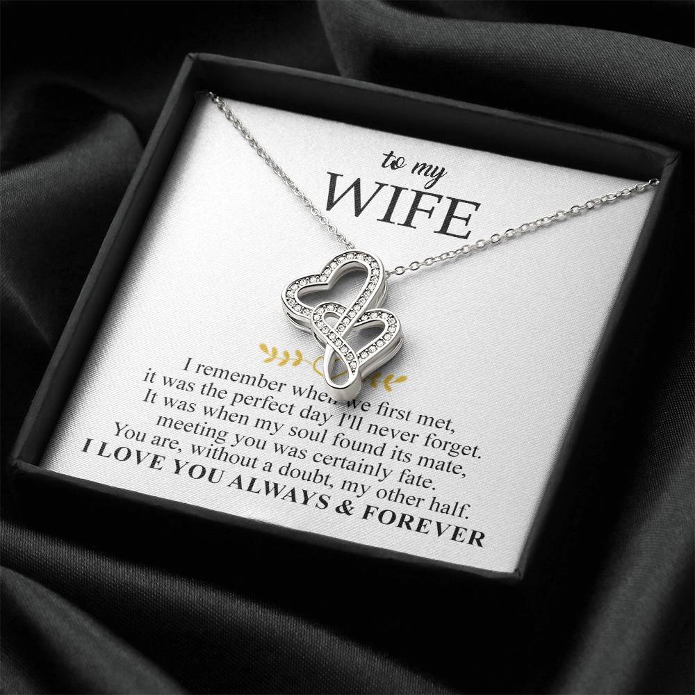 To My Dear Wife Gift Necklace Wife Necklace From Husband Anniversary Necklace For Wife Wife Birthday Gift To My Wife N 1 Double Hearts Necklace